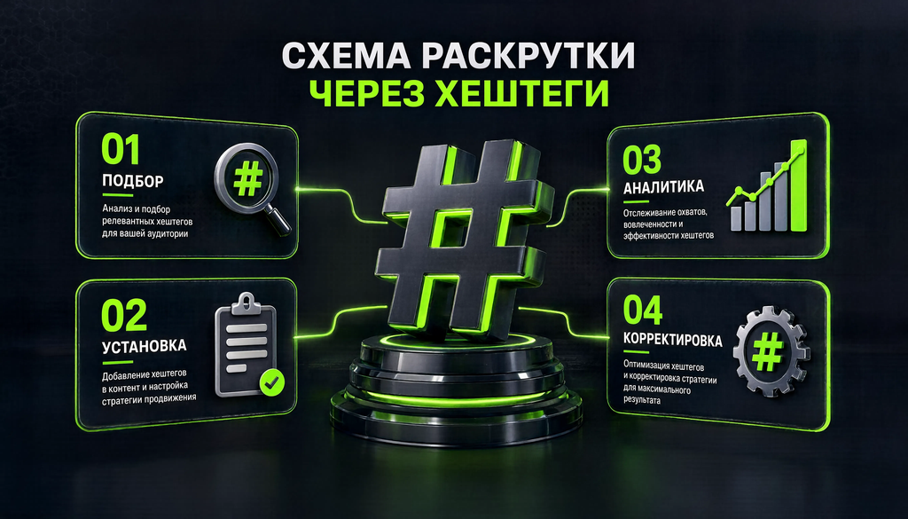 Схема раскрутки через хештеги: подбор, установка, аналитика, корректировка