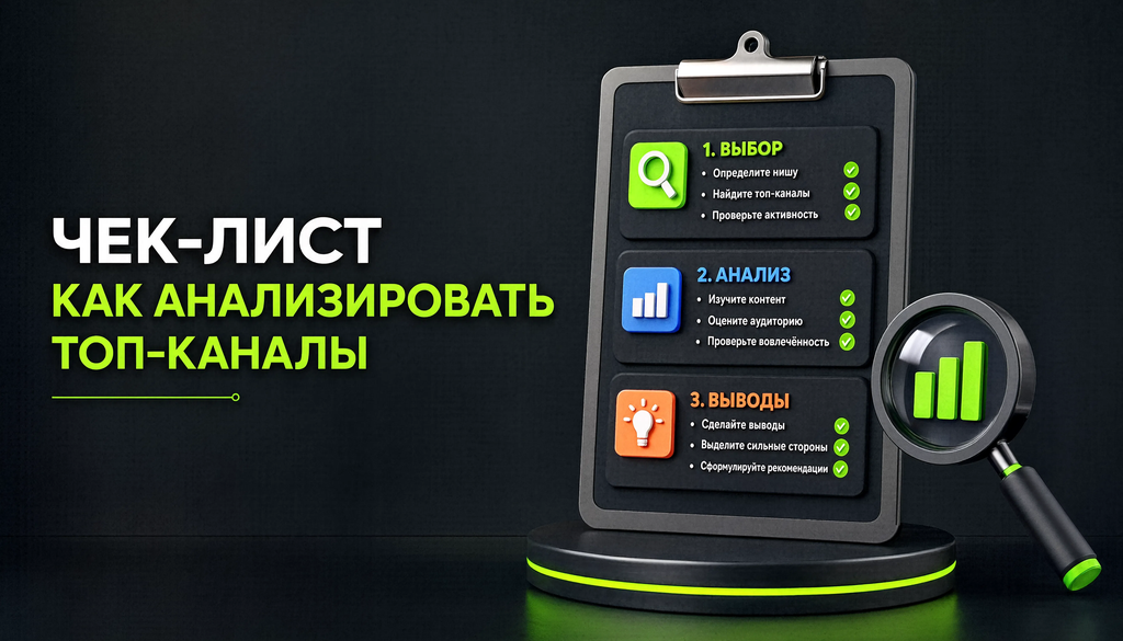 Инфографика чек-лист по блокам: выбор, анализ, выводы