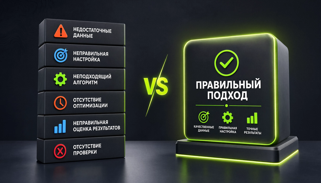 Сравнительная иллюстрация: 5-6 ошибок с правильным подходом в двух колонках