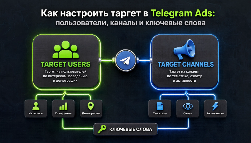 Схема двух режимов таргетинга: целевые пользователи и целевые каналы