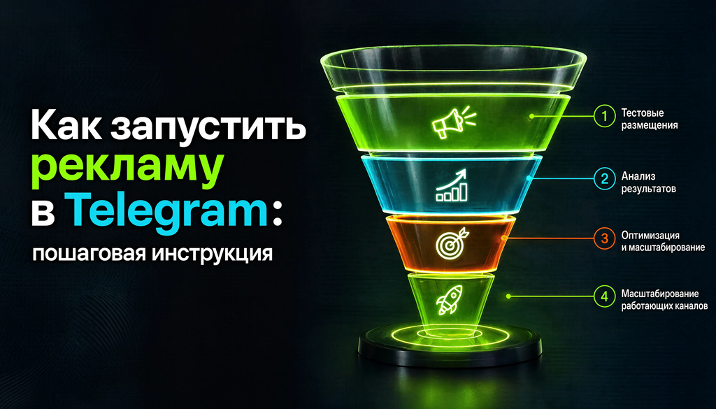 Схема воронки закупки: от тестовых размещений к анализу и масштабированию работающих каналов