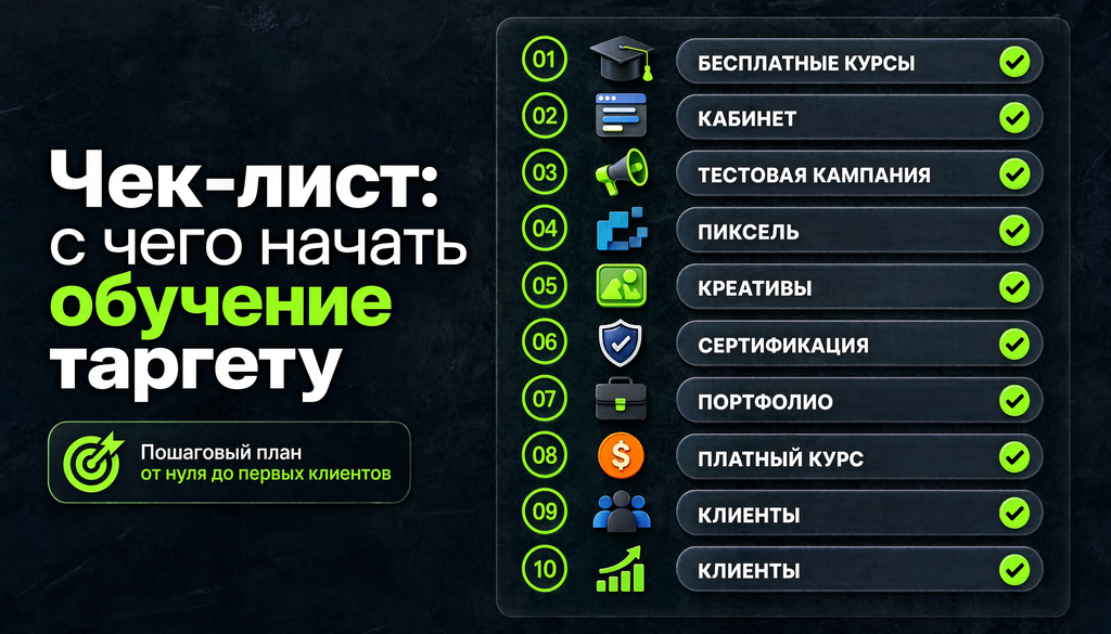 Чек-лист из 10 шагов от нуля до первых клиентов