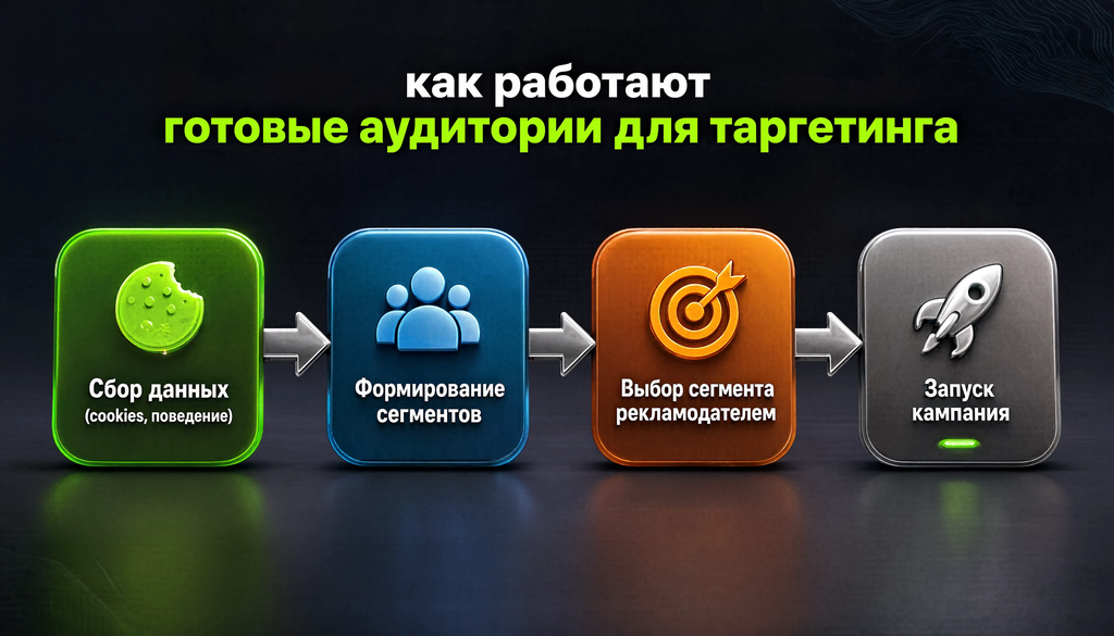 Схема работы готовых аудиторий для таргетинга: от сбора данных до запуска кампании