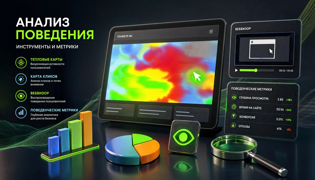 Схема анализа поведения: инструменты и метрики &mdash; тепловые карты, карта кликов, Вебвизор, поведенческие метрики, цели анализа
