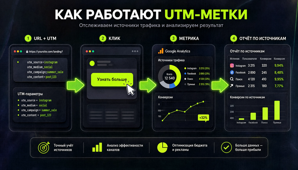 Как UTM-метки передают данные в аналитику: от URL до отчета