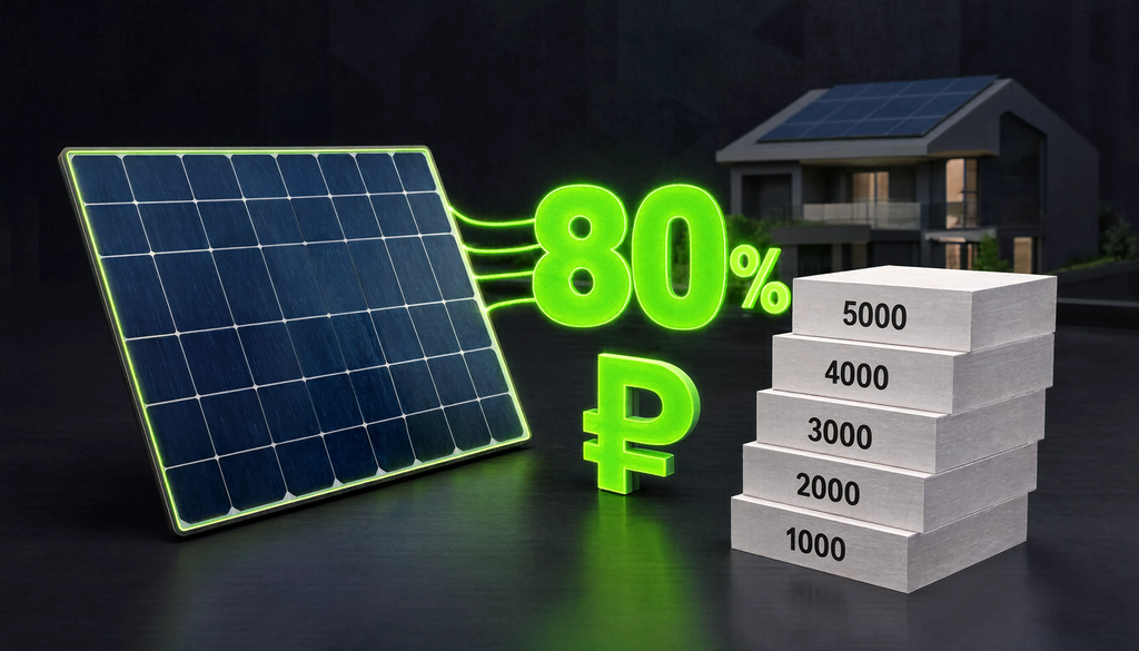 Солнечные панели снижают счет за свет на 80%