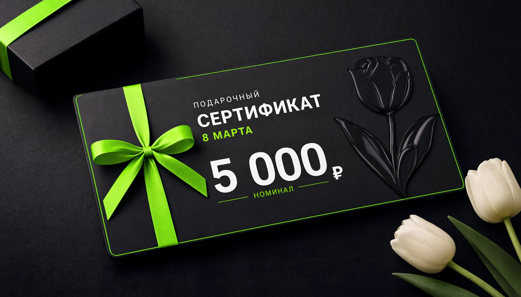 Подарочный сертификат на 8 марта номиналом 5000 рублей