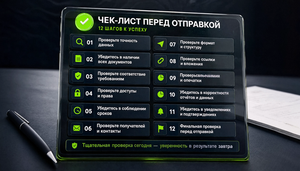 Инфографика чек-лист: 12 пунктов для быстрой проверки перед отправкой