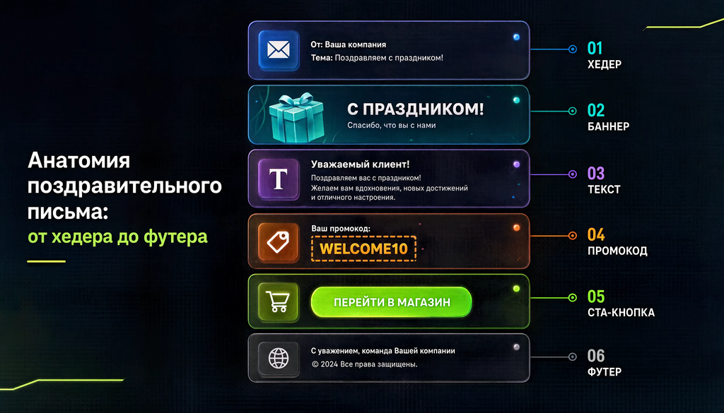 Анатомия поздравительного письма: от хедера до футера.
