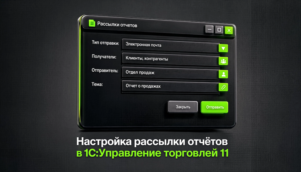 Настройка рассылки отчётов в 1С:Управление торговлей 11