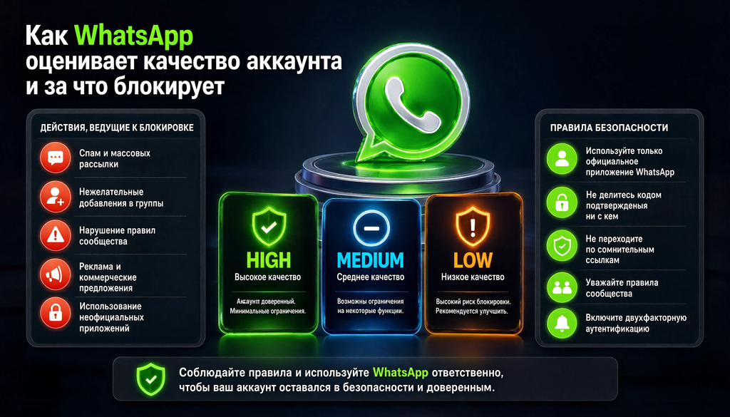 Как WhatsApp оценивает качество аккаунта и за что блокирует.