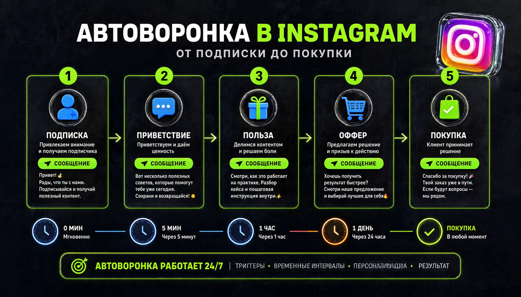 Автоворонка в Instagram: от подписки до покупки