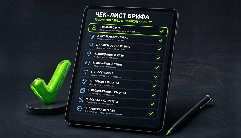 Чек-лист брифа: 10 пунктов перед отправкой клиенту