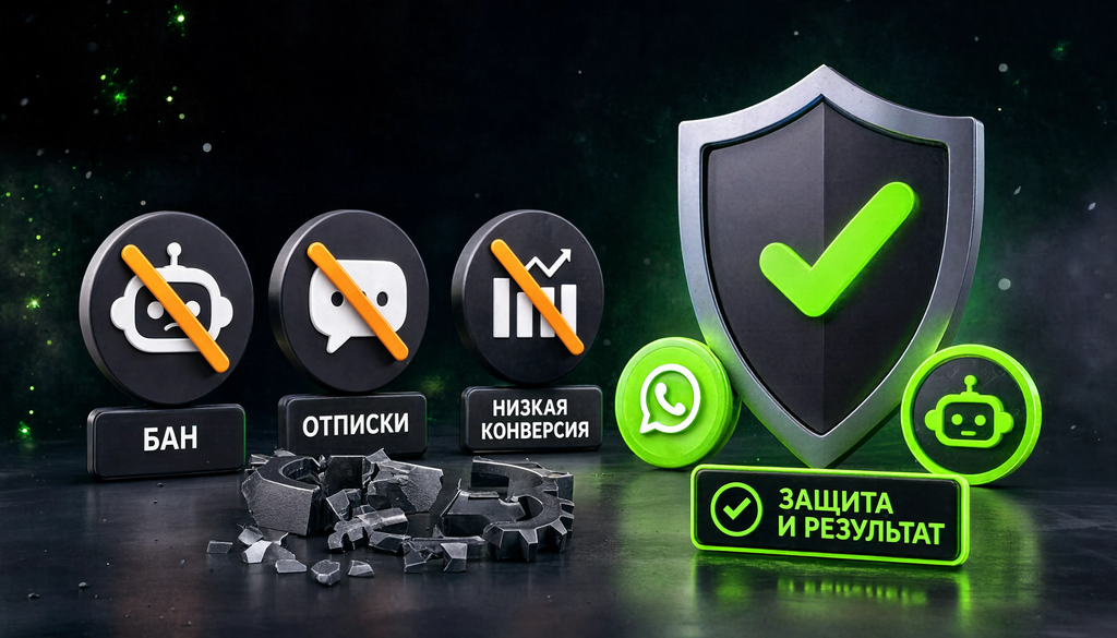 Инфографика типичных ошибок при создании WhatsApp-бота и их последствий
