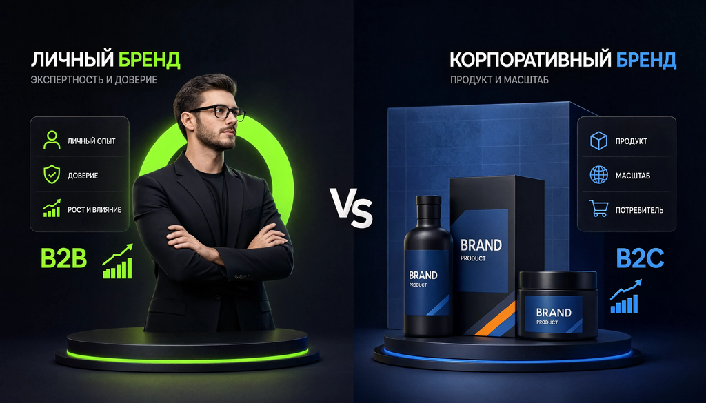 Личный vs корпоративный бренд: сравнение и выбор стратегии