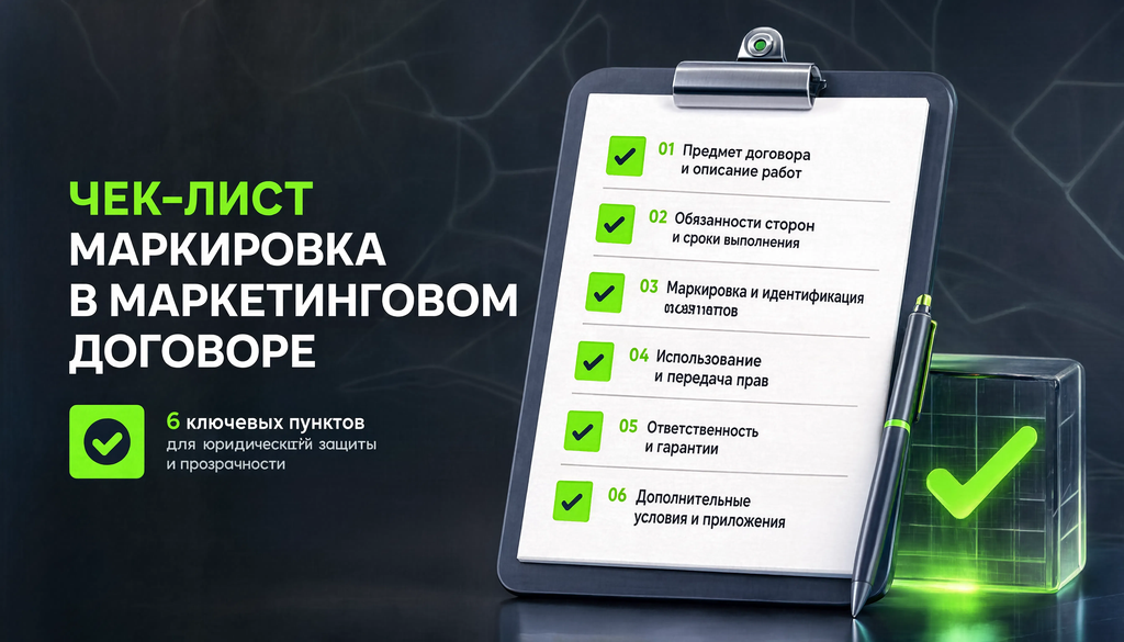 Чек-лист маркировки в маркетинговом договоре: 6 пунктов
