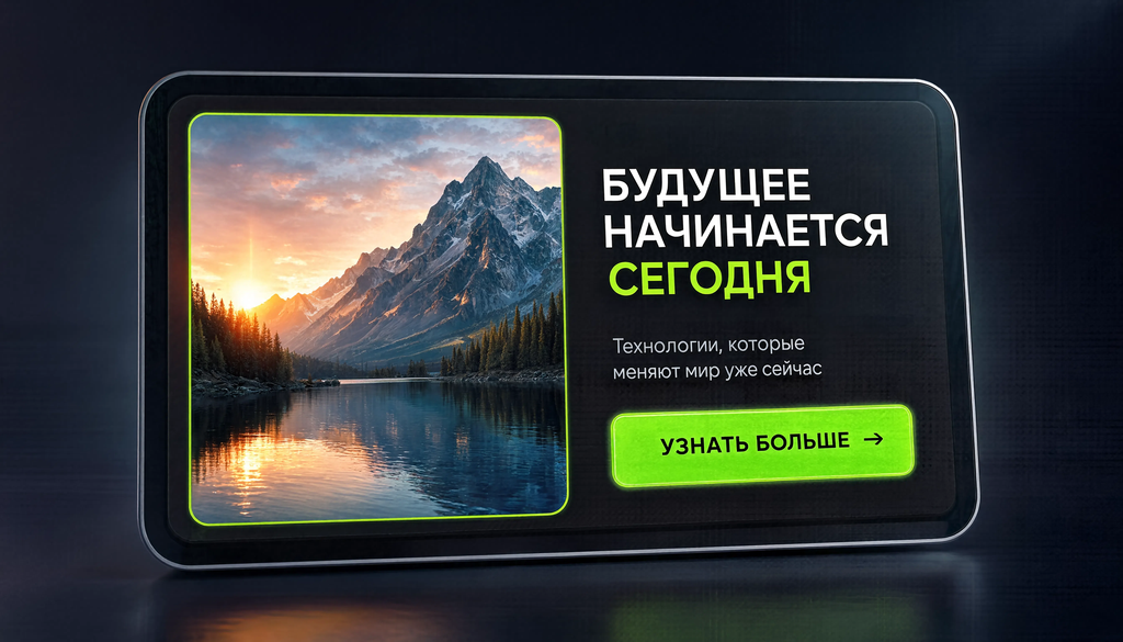 Инфографика, показывающая структуру тизера: изображение, заголовок, текст и призыв к клику