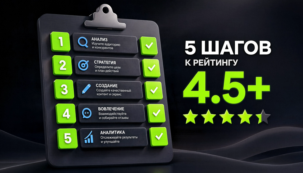Чек-лист работы с отзывами: 5 шагов к рейтингу 4.5+