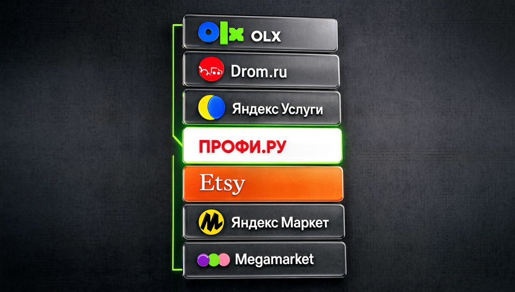 Список альтернатив Авито: OLX, Drom.ru, Яндекс Услуги, Профи.ру, Etsy, Яндекс Маркет, Megamarket &mdash; по нише, географии, охвату.