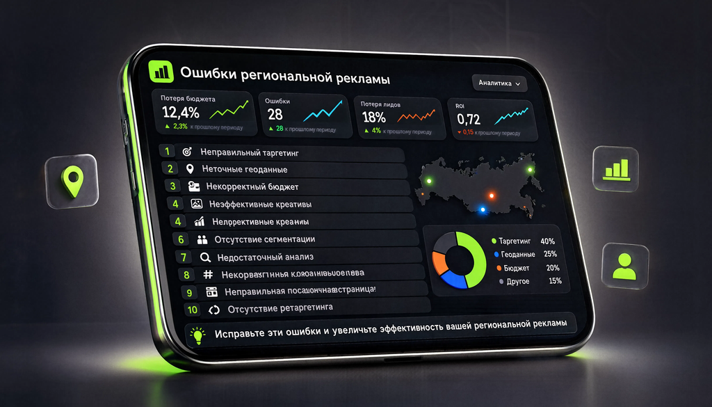 Инфографика: Топ-10 ошибок в региональной рекламе и продвижении с решениями